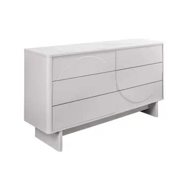 Invicta Komoda SAVOY 3D MDF biały ceramiczny blat 150 x 82 x 40cm / 47805