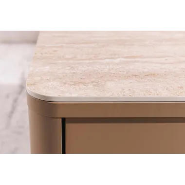 Invicta Stolik kawowy SAVOY 3D MDF beżowy ceramiczny blat 120 x 466 x 60cm / 47804