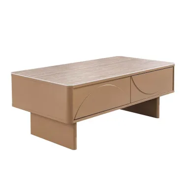 Invicta Stolik kawowy SAVOY 3D MDF beżowy ceramiczny blat 120 x 466 x 60cm / 47804