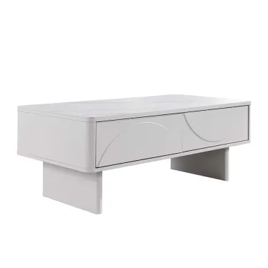 Invicta Stolik kawowy SAVOY 3D MDF biały 120 x 46 x 60cm / 47803