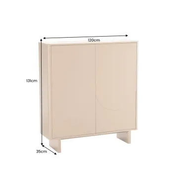 Invicta Komoda SAVOY 3D MDF beżowy ceramiczny blat 120 x 131 x 35cm / 47800