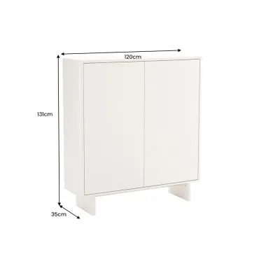 Invicta Komoda SAVOY MDF biały ceramiczny blat 120 x 131 x 35cm / 47799