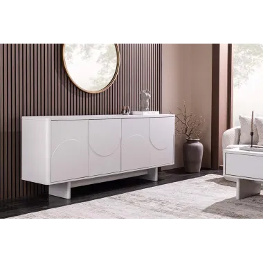 Invicta Komoda SAVOY 3D MDF biały ceramiczny blat 180 x 76 x 40cm / 47795