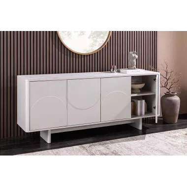 Invicta Komoda SAVOY 3D MDF biały ceramiczny blat 180 x 76 x 40cm / 47795