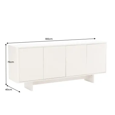 Invicta Komoda SAVOY 3D MDF biały ceramiczny blat 180 x 76 x 40cm / 47795