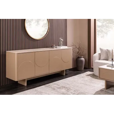 Invicta Komoda SAVOY 3D MDF beżowy ceramiczny blat 180 x 76 x 40cm / 47796