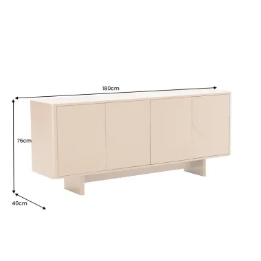 Invicta Komoda SAVOY 3D MDF beżowy ceramiczny blat 180 x 76 x 40cm / 47796