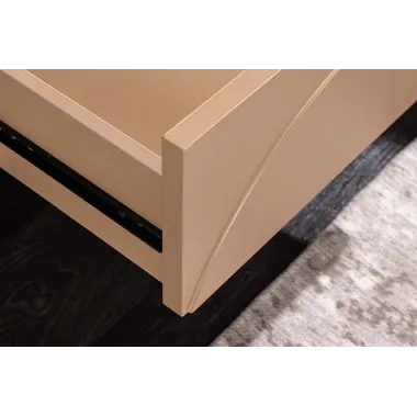 Invicta Komoda RTV SAVOY 3D MDF beżowy ceramiczny blat 150 x 57 x 40cm / 47797
