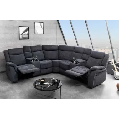 Invicta Sofa narożna kinowa HOLLYWOOD szary 270 x 105 x 270cm / 47588