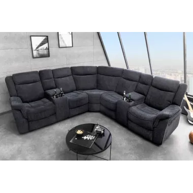 Invicta Sofa narożna kinowa HOLLYWOOD szary 270 x 105 x 270cm / 47588