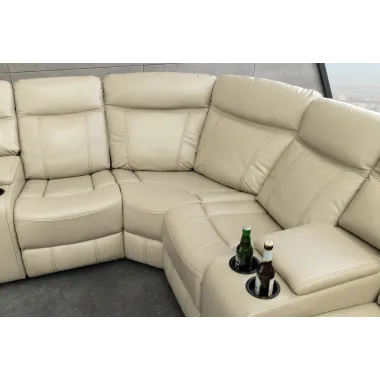 Invicta Sofa narożna kinowa HOLLYWOOD beżowy 270 x 105 x 270cm / 47589