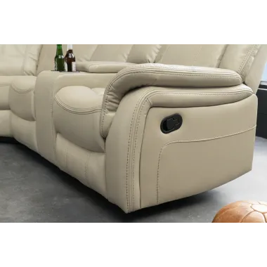 Invicta Sofa narożna kinowa HOLLYWOOD beżowy 270 x 105 x 270cm / 47589