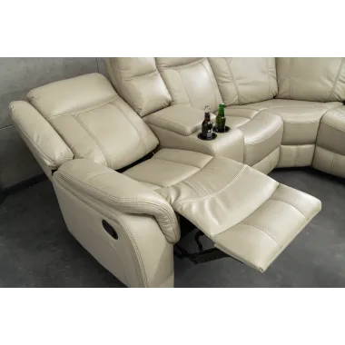 Invicta Sofa narożna kinowa HOLLYWOOD beżowy 270 x 105 x 270cm / 47589