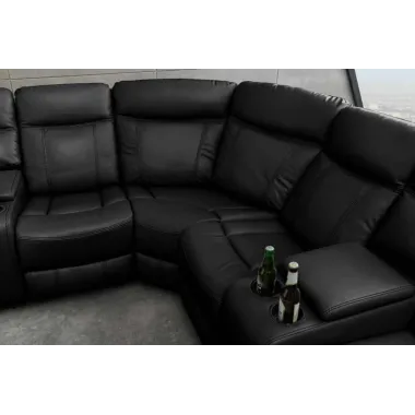 Invicta Sofa narożna kinowa HOLLYWOOD czarny 270 x 105 x 270cm / 47590