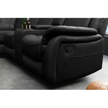 Invicta Sofa narożna kinowa HOLLYWOOD czarny 270 x 105 x 270cm / 47590