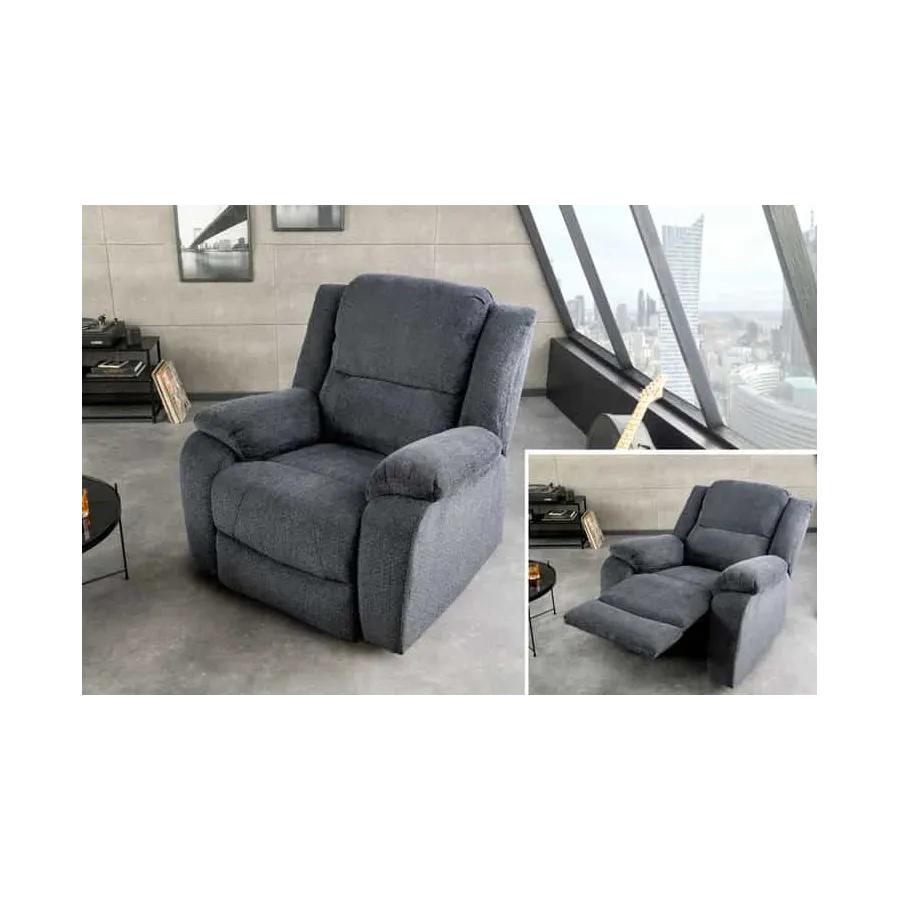 Invicta Fotel Kinowy HOLLYWOOD szary 97 x 104 x 164cm / 47594