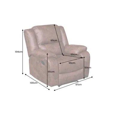 Invicta Fotel Kinowy HOLLYWOOD brązowy 97 x 104 x 164cm / 47596