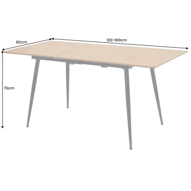 Invicta Stół rozkładany APARTMENT optyka dzikiego dębu 120-160 x 75 x 80cm / 47069