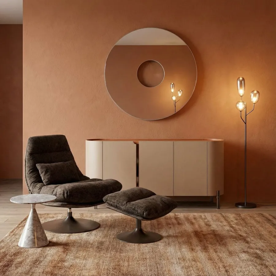 Kare Lustro ścienne CLEO mosiężne 100 x 100 x 4cm / 87881