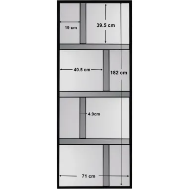 Kare Lustro Scienne BRICK czarne 71 x 182 x 3cm / 87608