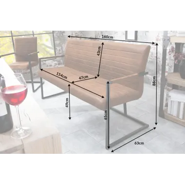 Ławka Loft 160cm vintage brąz / 38198