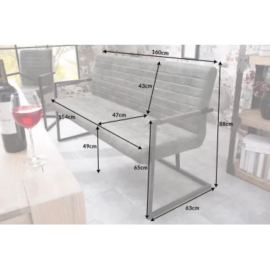 Ławka Loft 160cm vintage szara / 38199