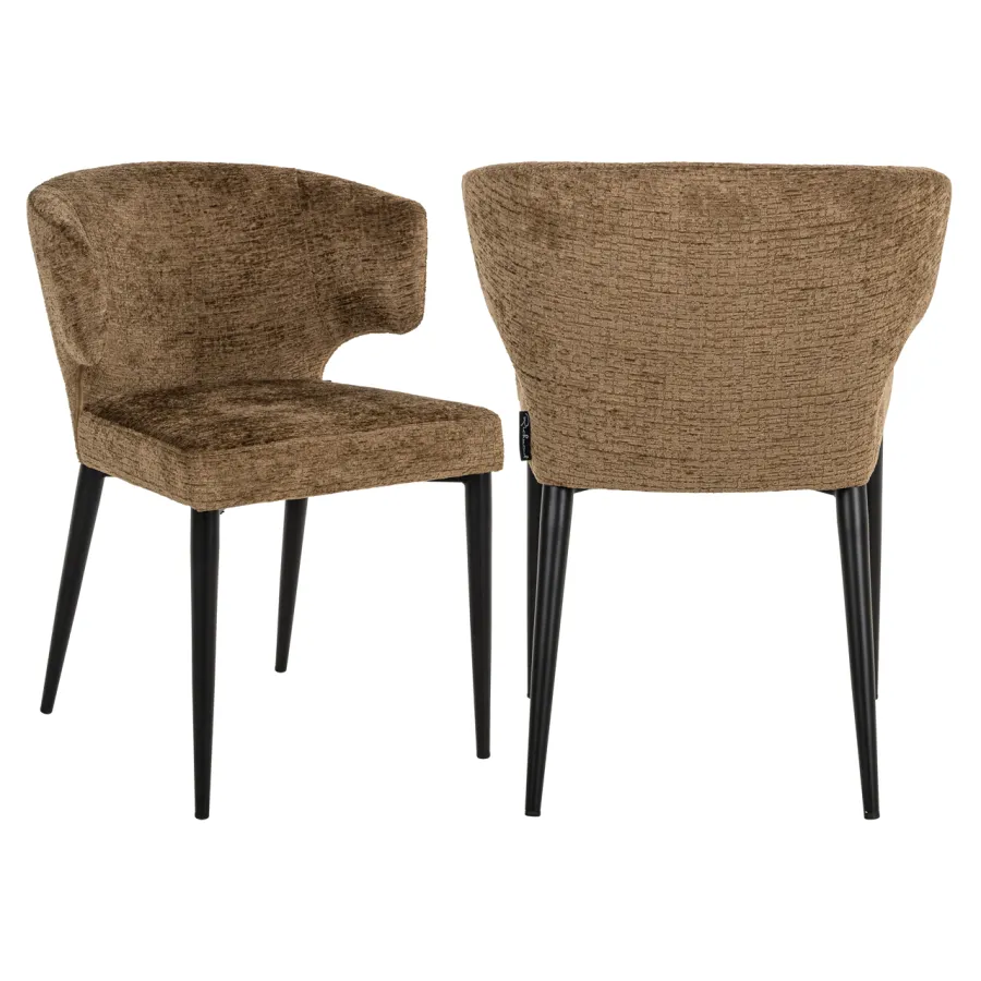 TAYLOR Krzesło tapicerowane brandy 60cm / S4714 FR BRANDY FUSION