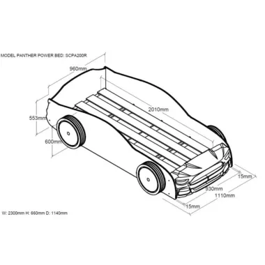 CAR BEDS Łóżko auto wyścigowe PANTHER POWER dla dziecka / SCPA200R