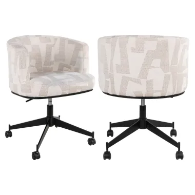 Krzesło obrotowe Rochenne z kółkami beige graffic swivel on wheels - Richmond