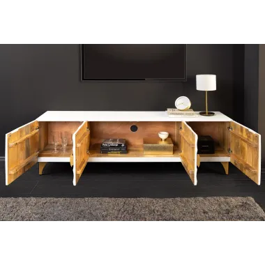 Invicta Szafka RTV GOLDEN SUNSET stojąca white mango 180cm / 48411