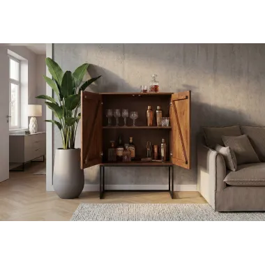 Invicta komoda wysoka ORBIT 3D brązowe mango 85 x 120 x 45cm / 47626