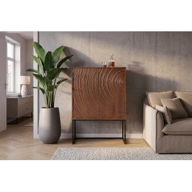 Invicta komoda wysoka ORBIT 3D brązowe mango 85 x 120 x 45cm / 47626