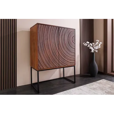 Invicta komoda wysoka ORBIT 3D brązowe mango 85 x 120 x 45cm / 47626