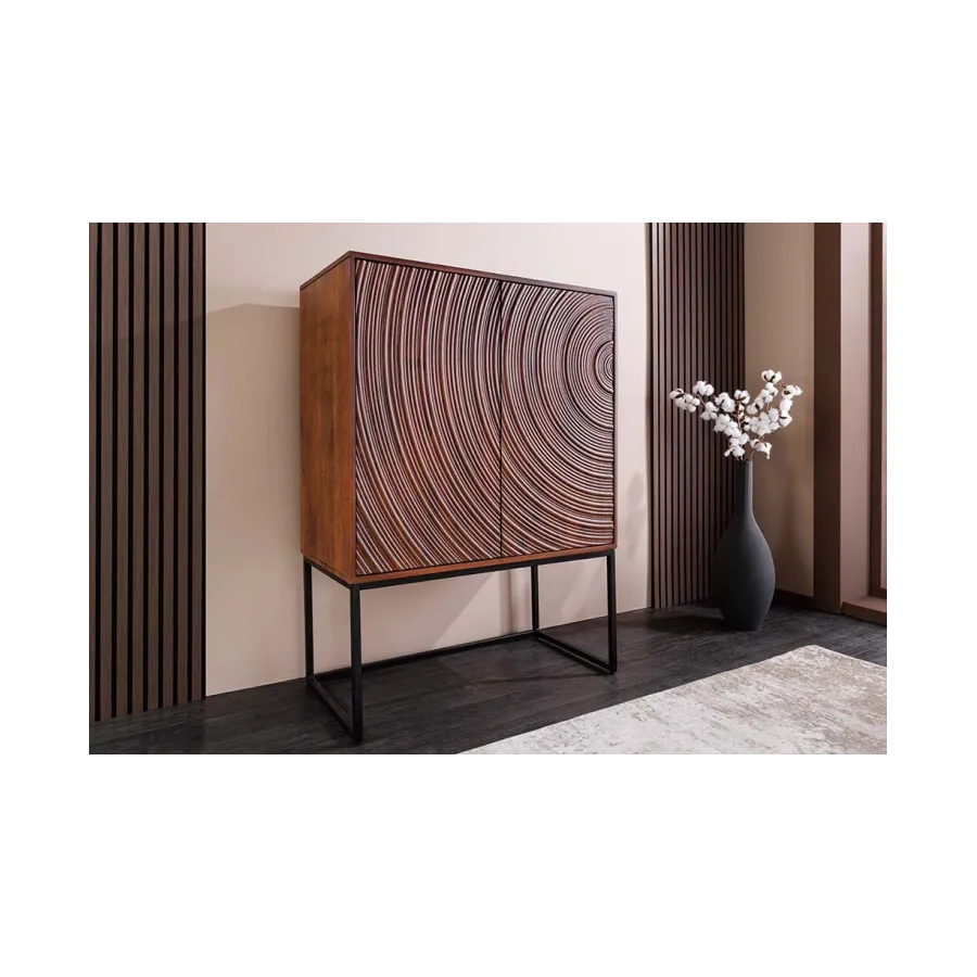 Invicta komoda wysoka ORBIT 3D brązowe mango 85 x 120 x 45cm / 47626