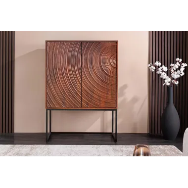 Invicta komoda wysoka ORBIT 3D brązowe mango 85 x 120 x 45cm / 47626