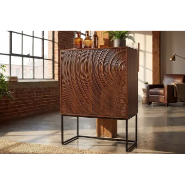 Invicta komoda wysoka ORBIT 3D brązowe mango 85 x 120 x 45cm / 47626