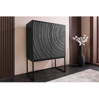 Invicta komoda wysoka ORBIT 3D czarne mango 85 x 120 x 45cm / 47606