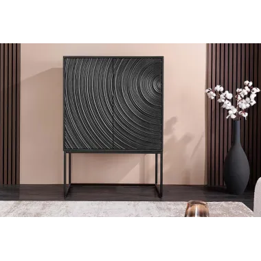 Invicta komoda wysoka ORBIT 3D czarne mango 85 x 120 x 45cm / 47606