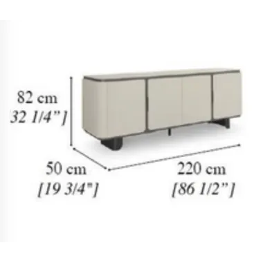 PERLA Włoska Komoda 4 drzwiowa 220 x 82 x 50cm / Adora