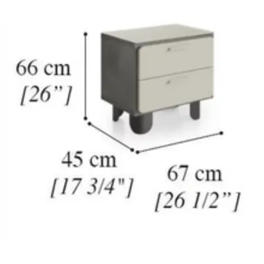 PERLA Włoska szafka nocna 67 x 66 x 44cm / ArredoClassic
