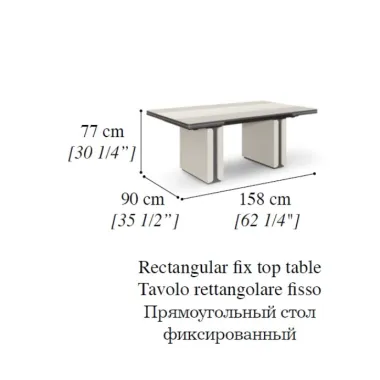 PERLA Włoski Stół do jadalni fix 158 x 77 x 90cm / ArredoClassic
