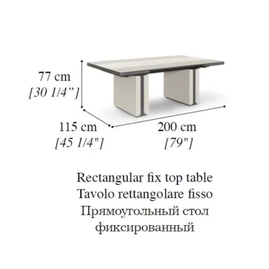 PERLA Włoski Stół do jadalni fix 200 x 77 x 115cm / ArredoClassic