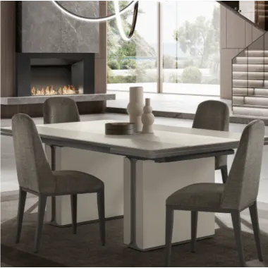 PERLA Włoski Stół rozkładany z trawertytem 200 - 294 x 77 x 115cm / ArredoClassic