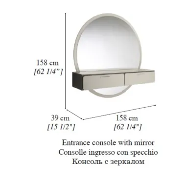 PERLA Włoska konsola z lustrem 158 x 158 x 41cm / ArredoClassic