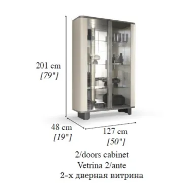 PERLA Włoska Witryna 2 drzwiowa 127 x 201 x 48cm / ArredoClassic