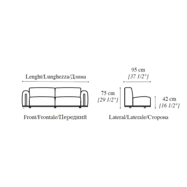 PERLA Włoska sofa 2 osobowa 200 x 75 x 95cm / ArredoClassic
