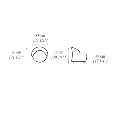 PERLA Włoski fotel tapicerowany mini 85 x 78 x 80cm / ArredoClassic