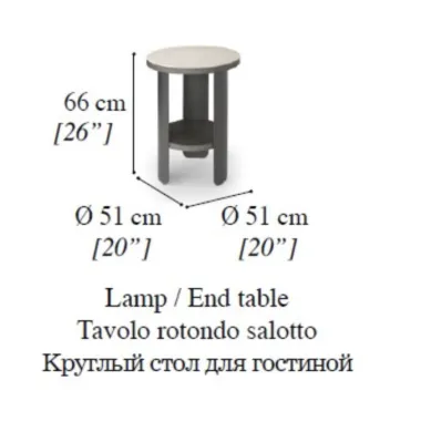 PERLA Włoski Stolik boczny Ø 51 x 66cm / ArredoClassic
