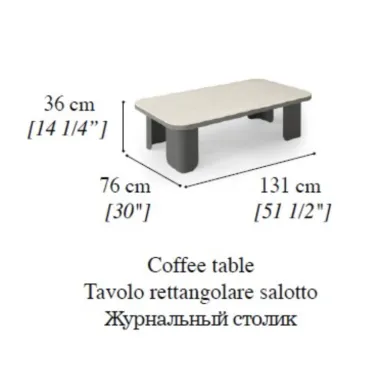 PERLA Włoski Stolik kawowy 131 x 36 x 76cm / ArredoClassic