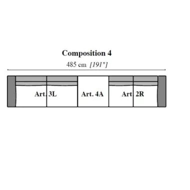 PERLA Włoska Sofa modułowa 485 x 75 x 95cm / ArredoClassic